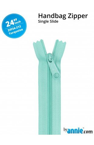 24" Handbag Zippers Single Slide From ByAnnie - Turquoise image