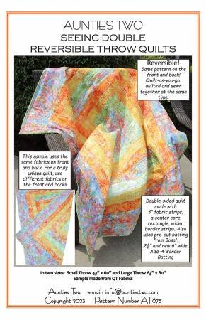 Seeing Double Reversible Throw Quilts- Aunties Two Quilt Pattern image 0