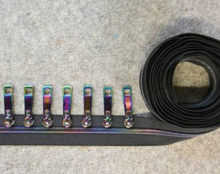 Decorating Diva Metallic Zipper Jewel Coil Black Tape 2.5yds image 0