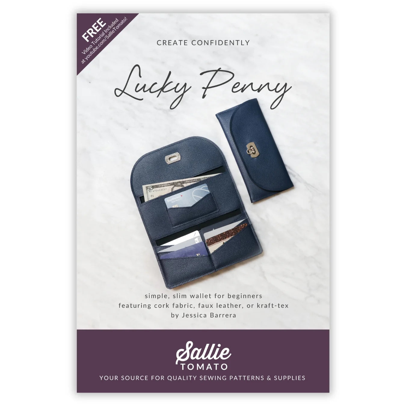 Lucky Penny Wallet Pattern by Sallie Tomato image 0