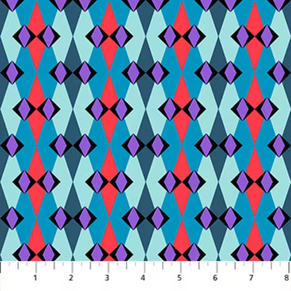 Jumpstart by Anna Maria Textiles  - Fractal in Berry