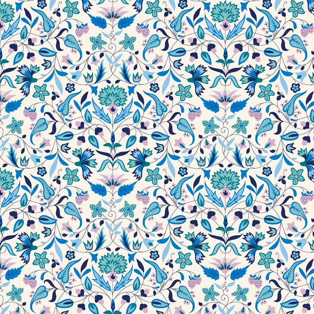 Liberty Tudor Celebration - Quilt Nouveau - Blue image 0