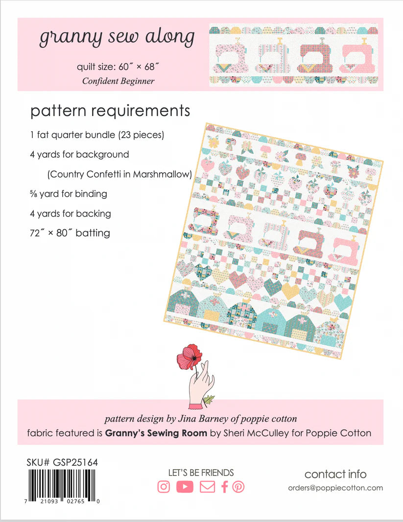 Granny's Sew Along Quilt Pattern- Granny's Sewing Room image 1
