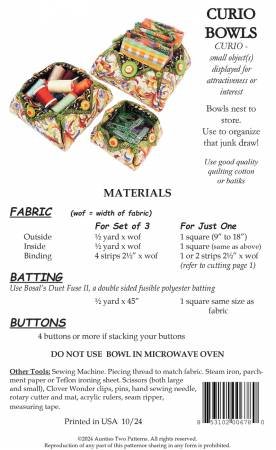 Aunties Two Curio Bowls Pattern image 1