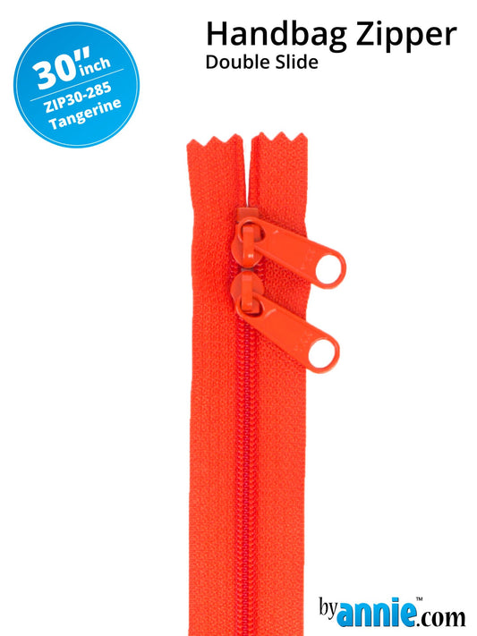 30" Handbag Zippers Double Slide - Tangerine image 0