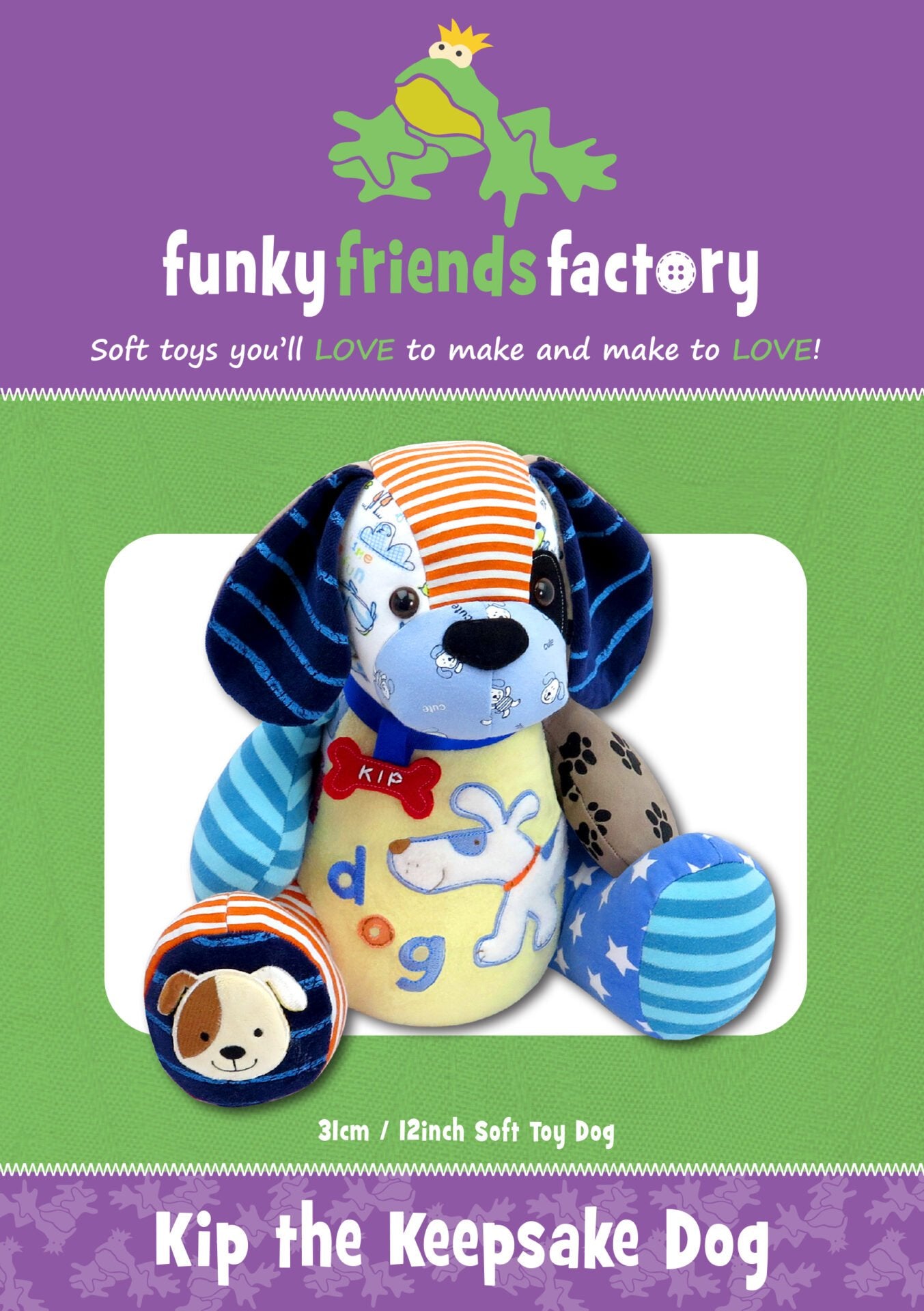 **NEW** Kip the KEEPSAKE DOG - Funky Friends Factory Pattern image 0
