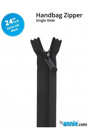 24" Handbag Zippers Single Slide From ByAnnie - Black image