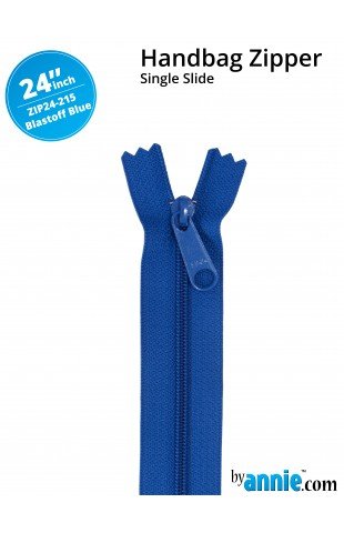 24" Handbag Zippers Single Slide From ByAnnie - Blastoff Blue image