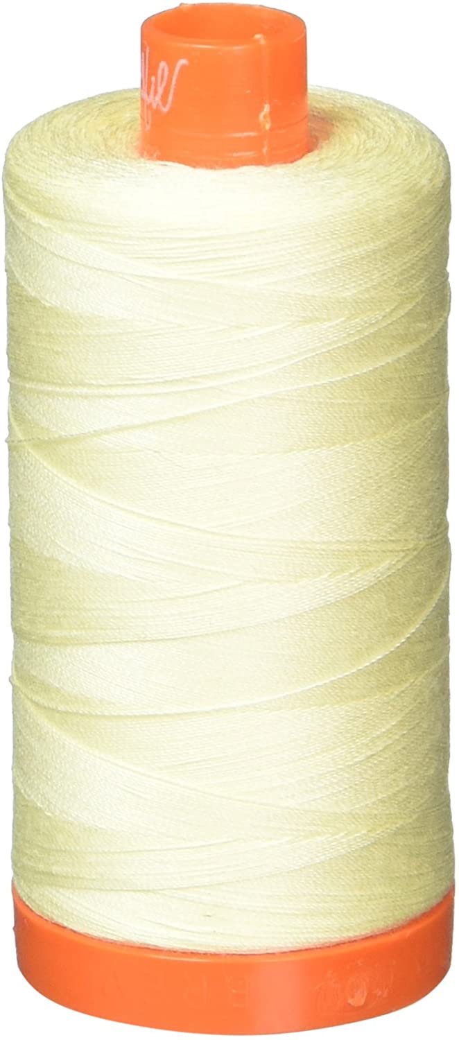 Aurifil 50Wt 100% Mako Cotton Thread Light Lemon image 0