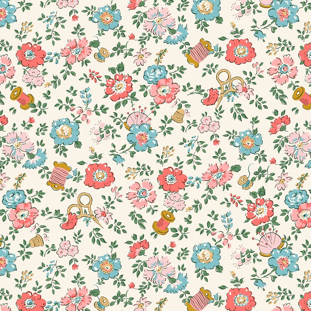 Liberty Tudor Celebration - Haberdashery Floral - Pink image 0