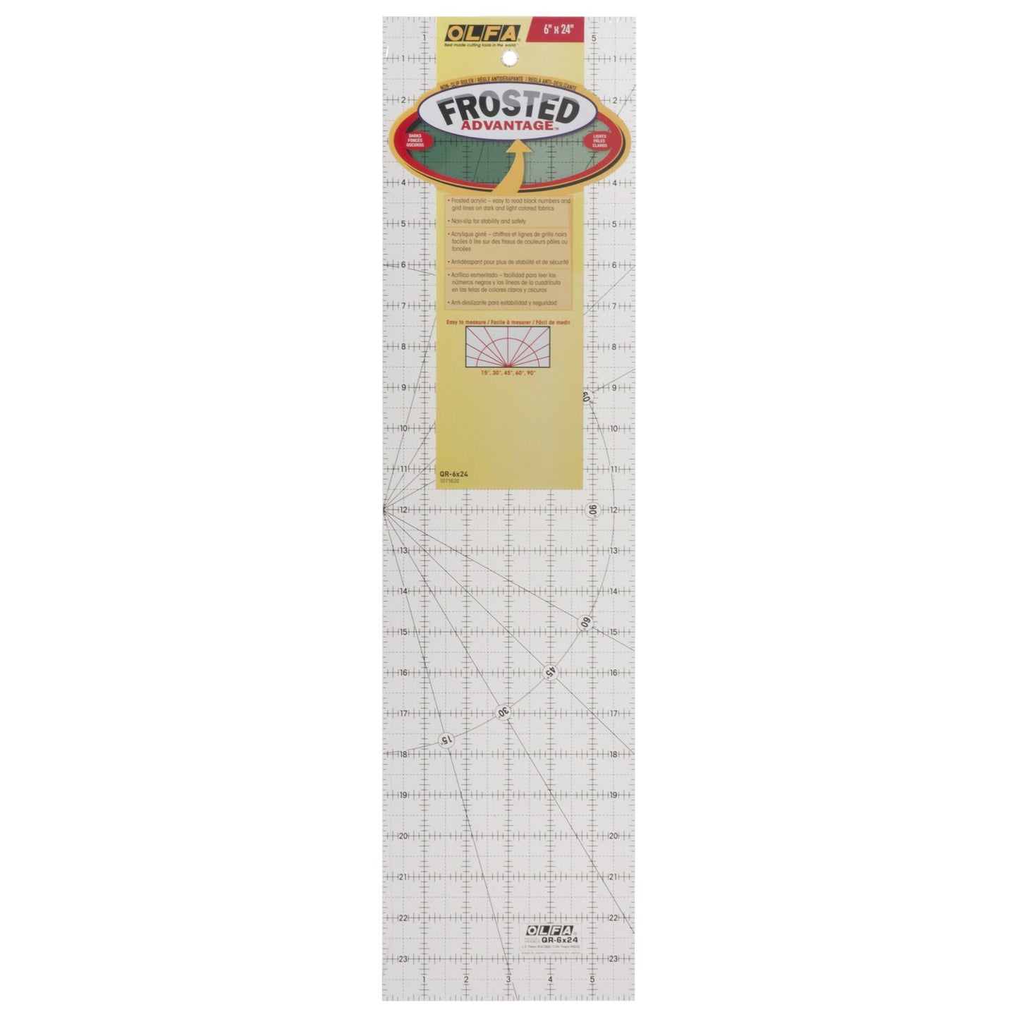 Olfa Quilting Ruler 6"x 24" Frosted - Non Slip image 0