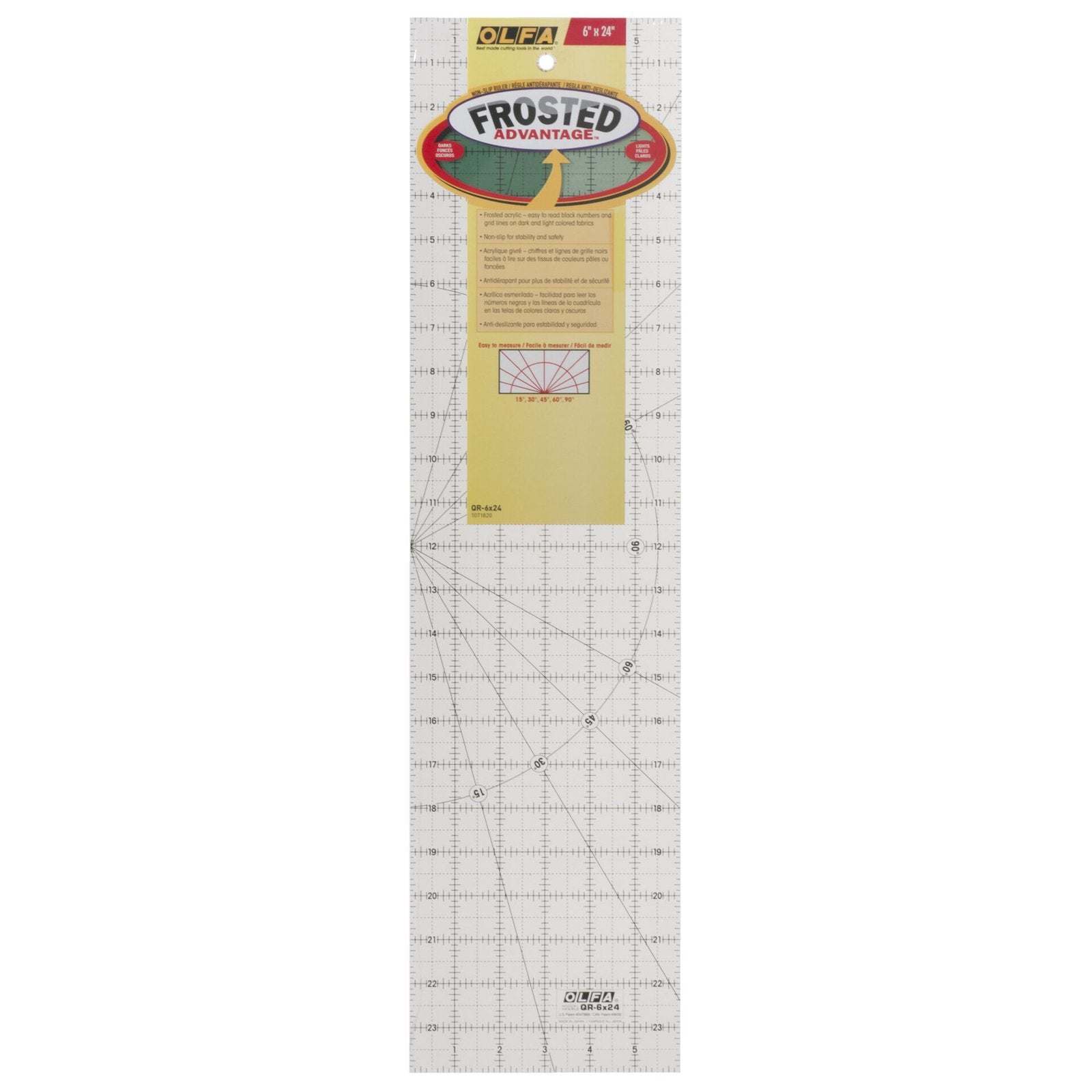 Olfa Quilting Ruler 6"x 24" Frosted - Non Slip image 0