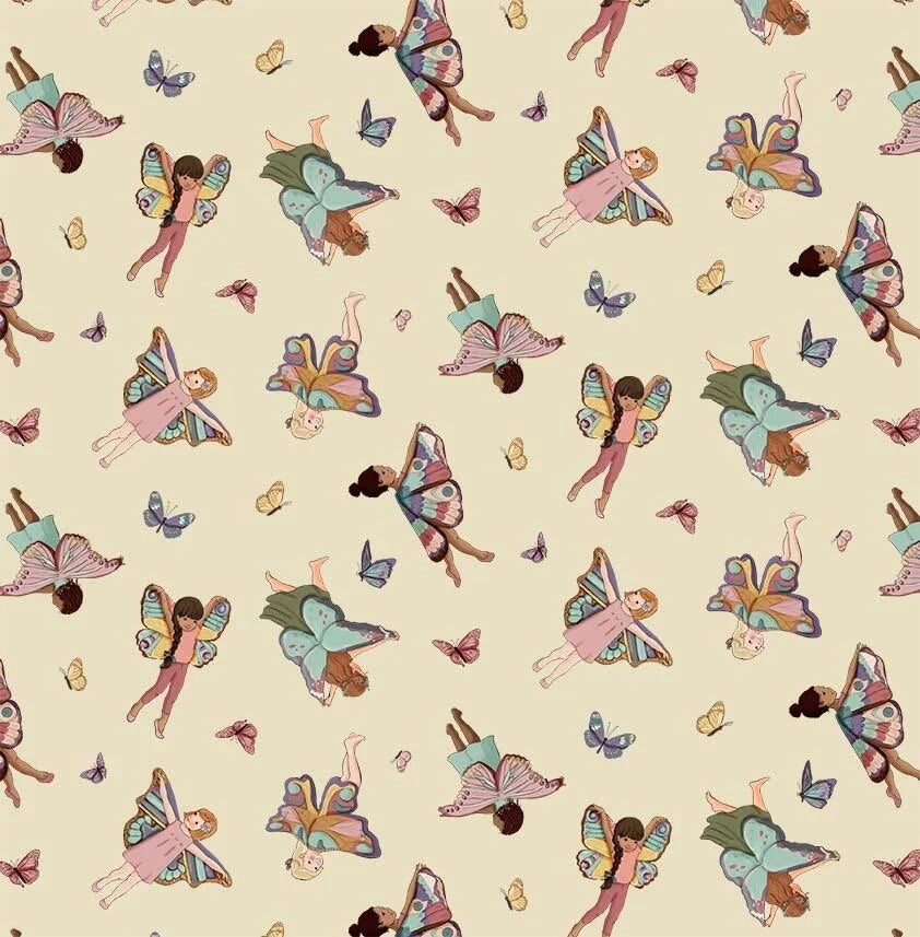 Nocturnal Garden - Butterfly Girls - Cream