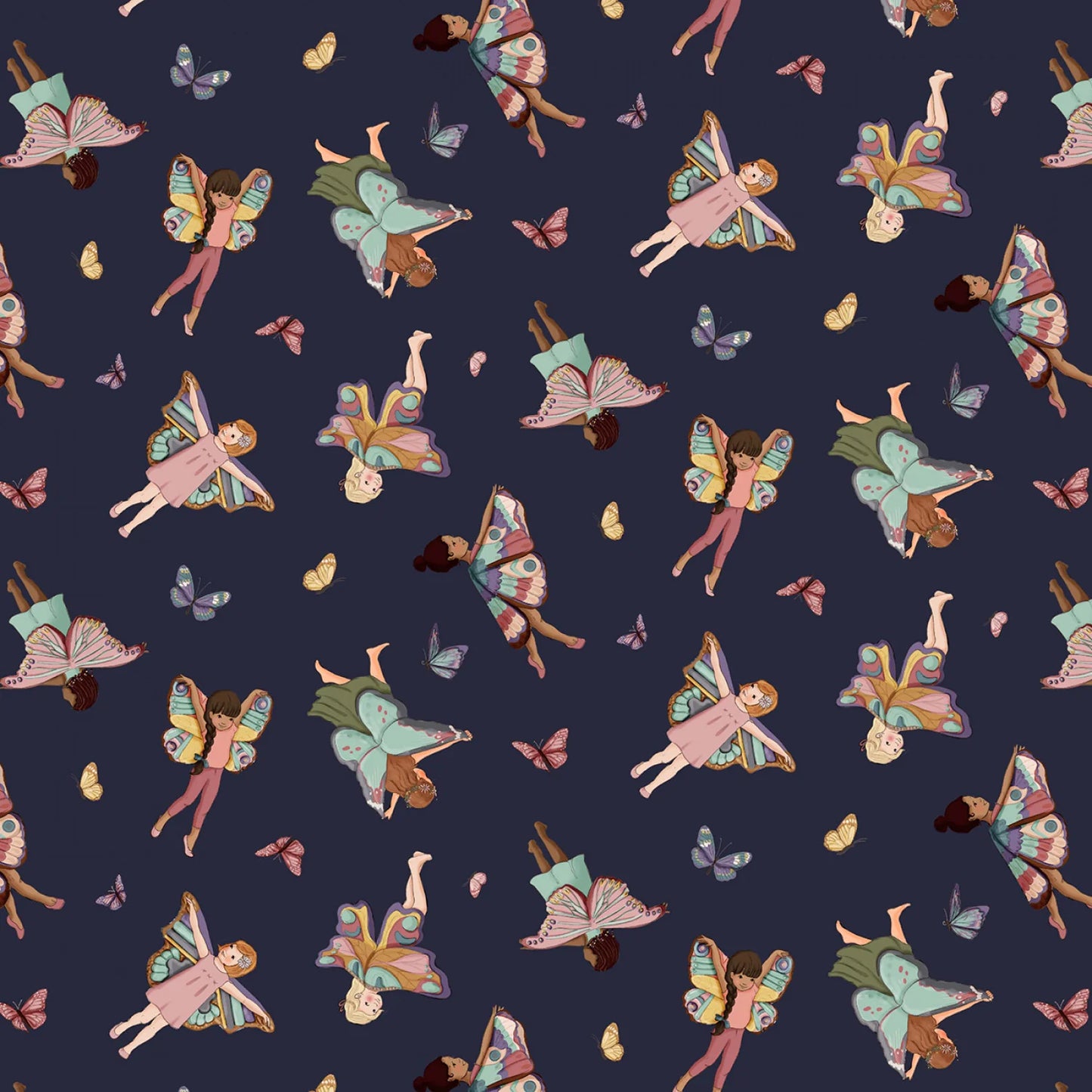 Nocturnal Garden - Butterfly Girls - Midnight