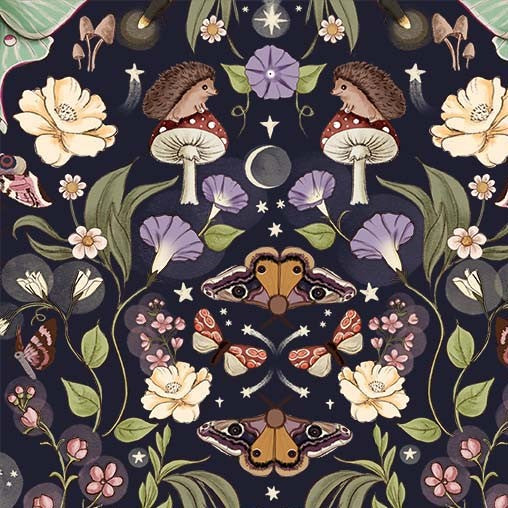Nocturnal Garden - Lunar Moths Midnite