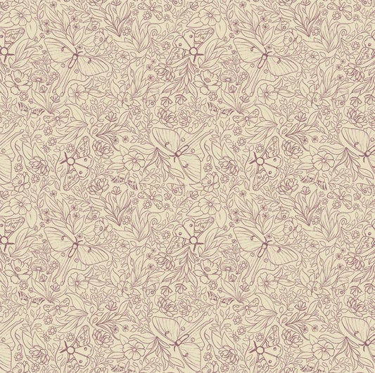 Nocturnal Garden - Floral Flight - Cream