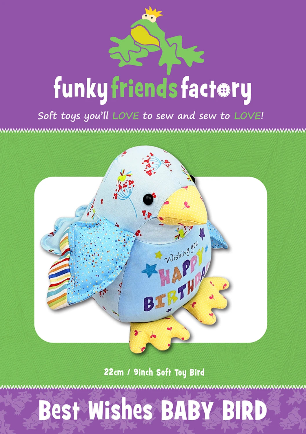 Best Wishes Baby Bird - Funky Friends Factory Pattern