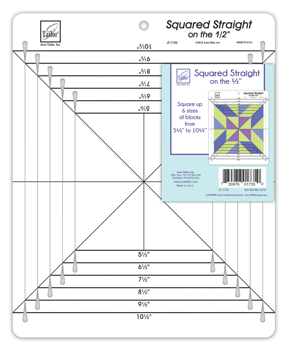 June Tailor Squared Straight On The 1/2 Inch Ruler