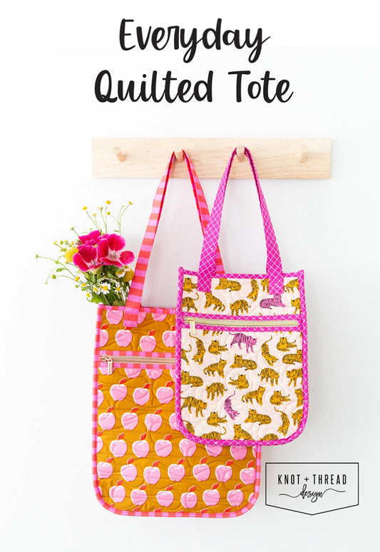 Everyday Quilted Tote Pattern by Knot & Thread