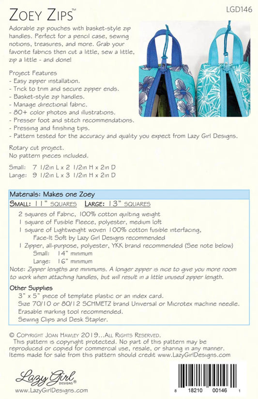 Zoey Zips - Zippy Pouch from Lazy Girl