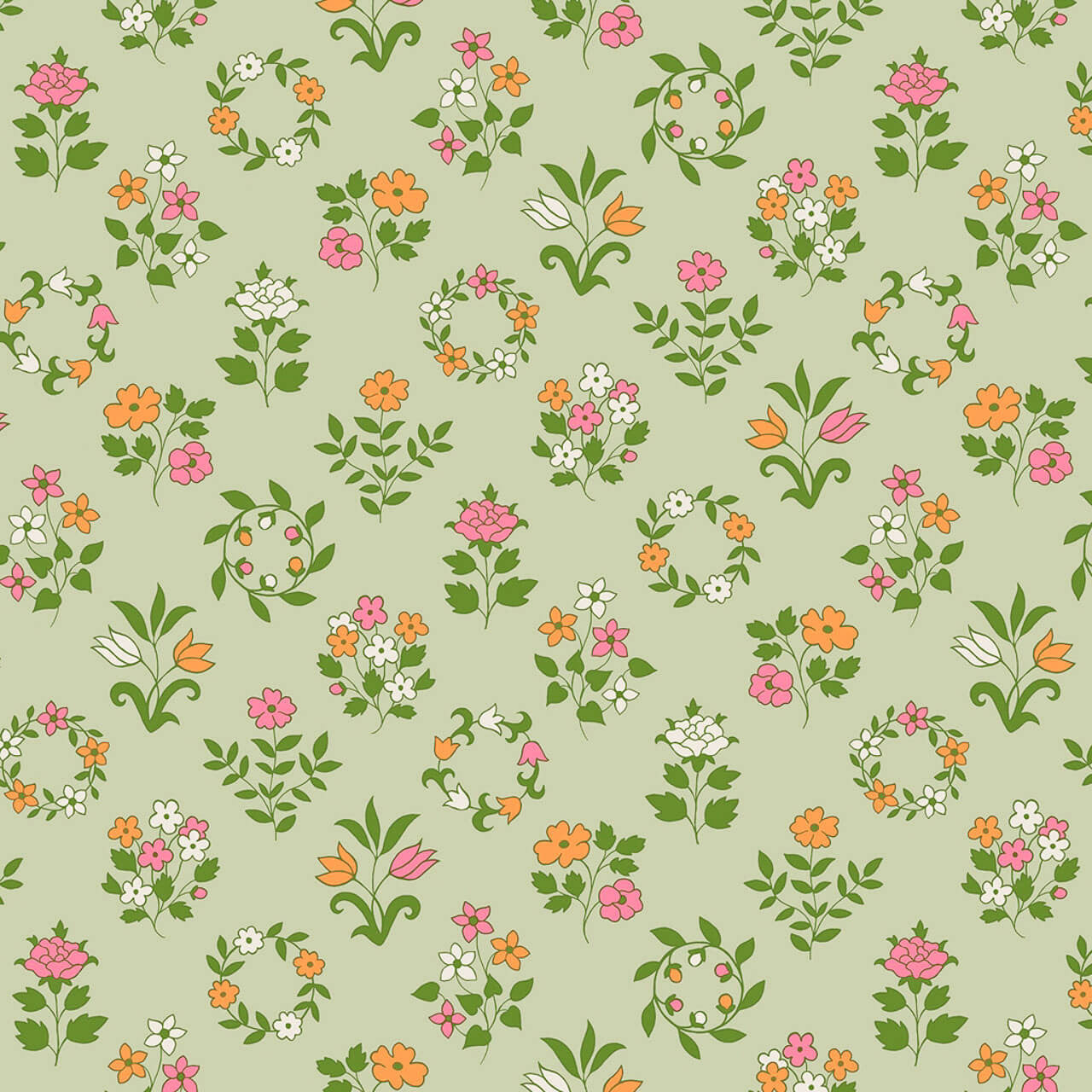 Liberty Craft Garden - Mary’s Embroidery on Green