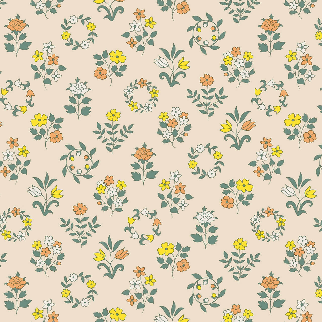 Liberty Craft Garden - Mary’s Embroidery on Cream