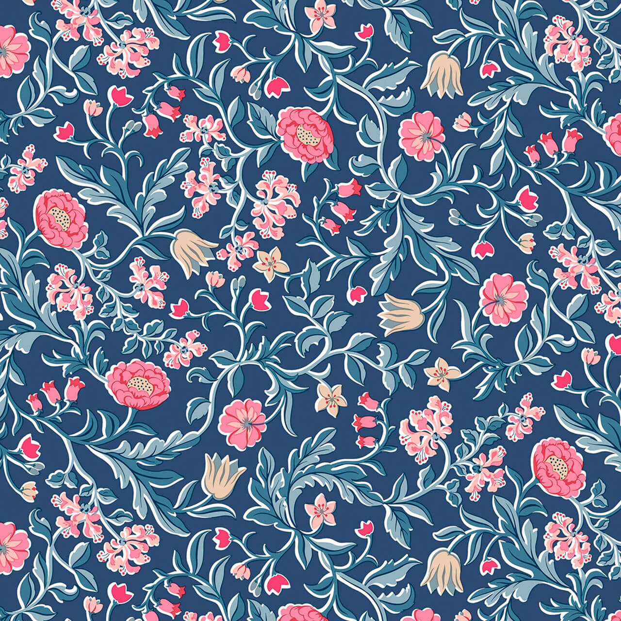 Liberty Craft Garden - May’s Flowers on Blue