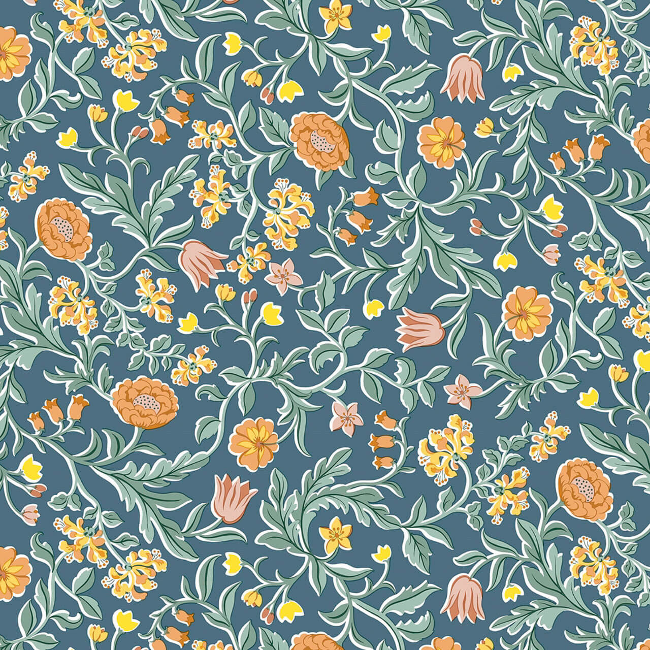Liberty Craft Garden - May’s Flowers on Teal