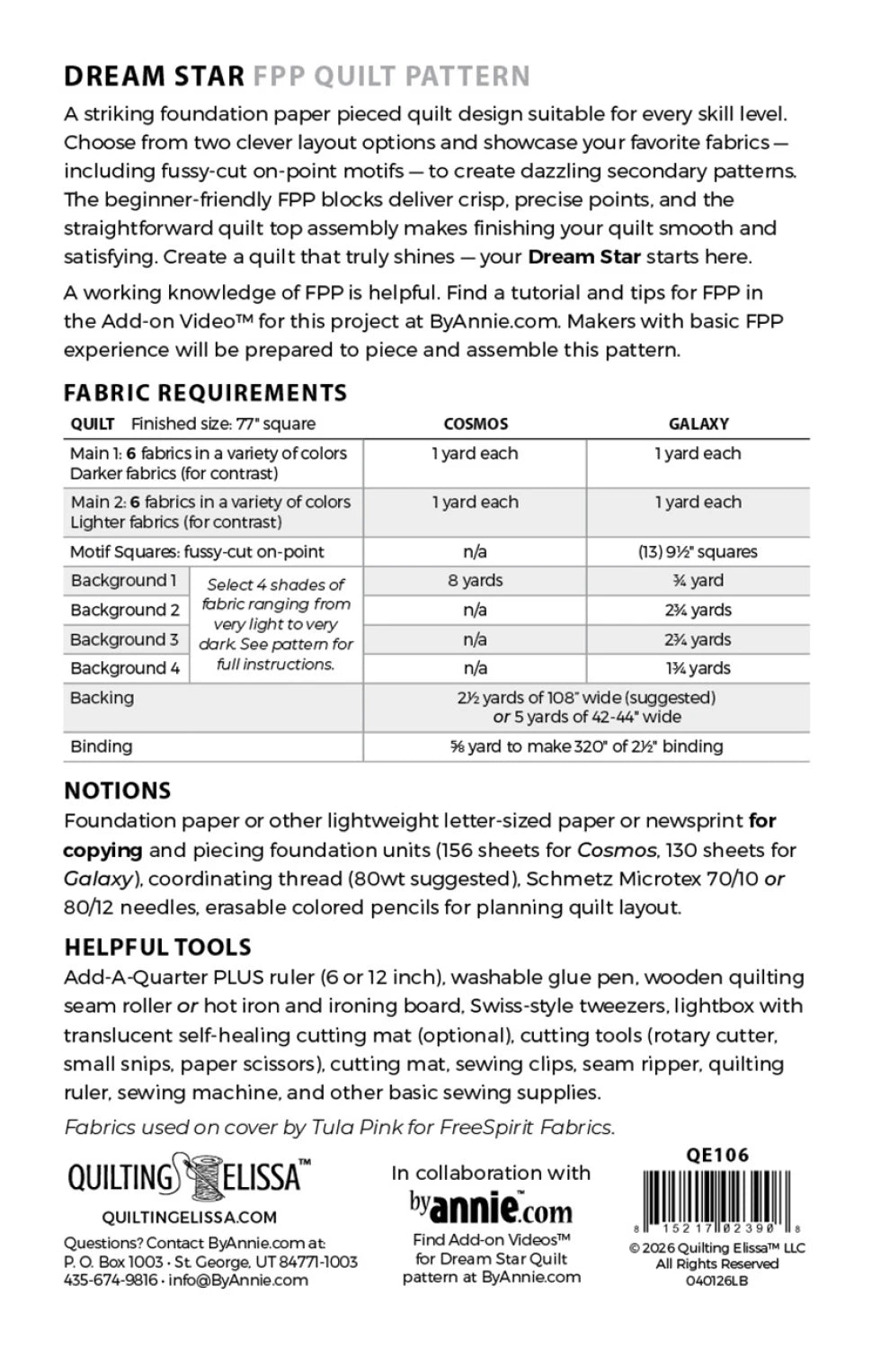 Dream Star Quilt - ByAnnie Pattern By Quilting Elissa