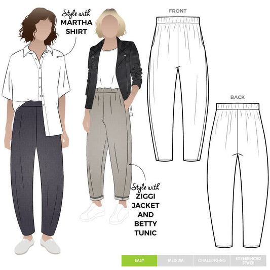 Bob Woven Pant Pattern Size 4-16 By Style Arc