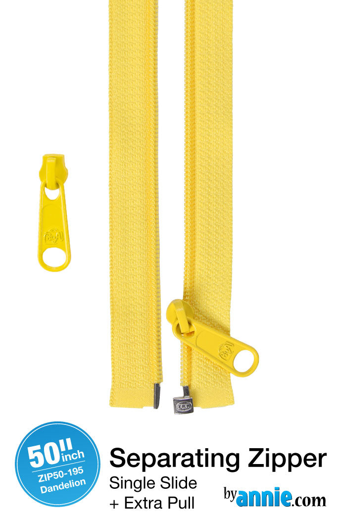 50in Separating Zipper and Extra Slide Dandelion - ByAnnie