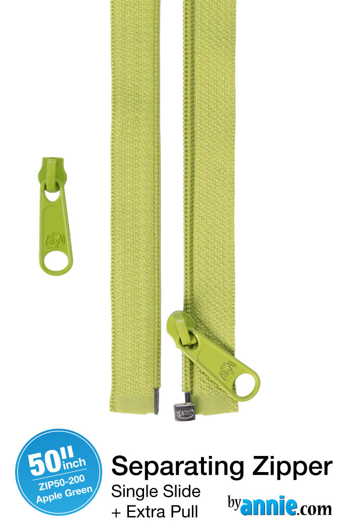 50in Separating Zipper and Extra Slide Apple Green - ByAnnie