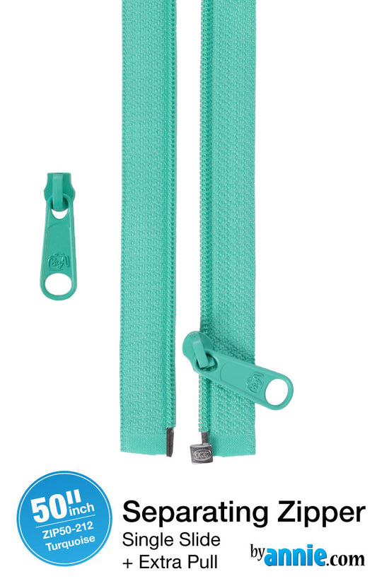 50in Separating Zipper and Extra Slide Turquoise - ByAnnie