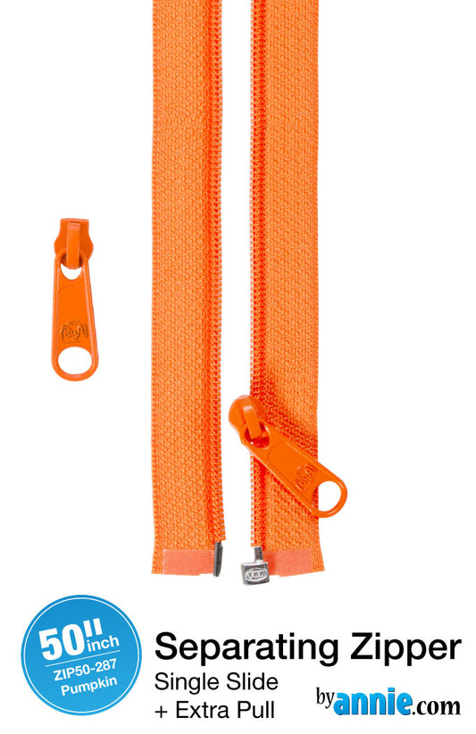 50in Separating Zipper and Extra Slide Pumpkin - ByAnnie