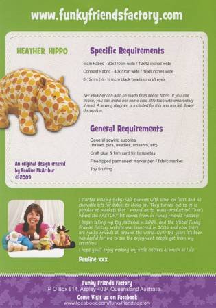 Heather Hippo- Funky Friends Factory Pattern image 1