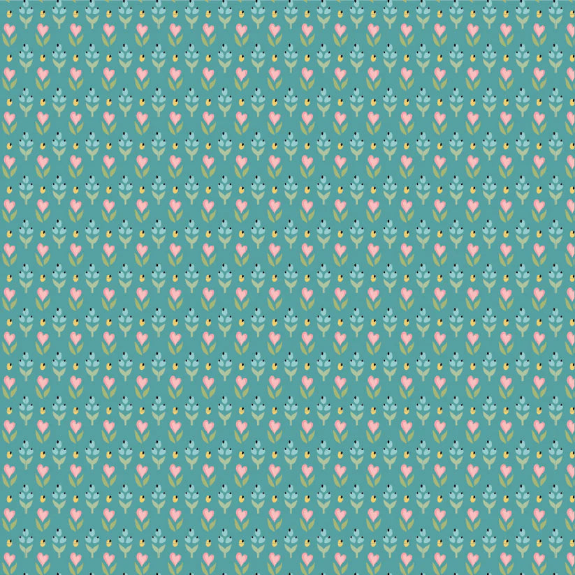 Finding Wonder by Poppie Cotton - Hearts & Berries Blue image 0