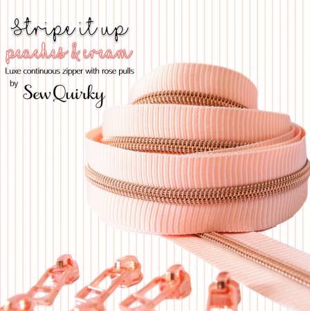 Sew Quirky Stripe It Up Peaches & Cream Zipper image 0