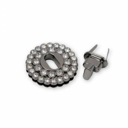 Crystal Turnlock Bag Hardware by Sallie Tomato - Gunmetal image
