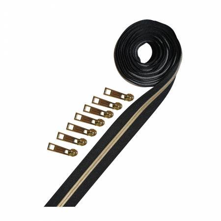 Decorating Diva Metallic Zipper Tape Gold 2.5yds image 0