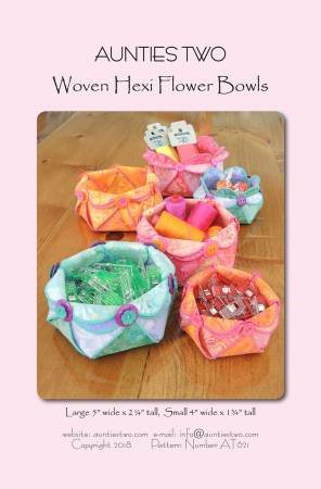 Aunties Two Patterns - Woven Hexie Flower Bowls image 0