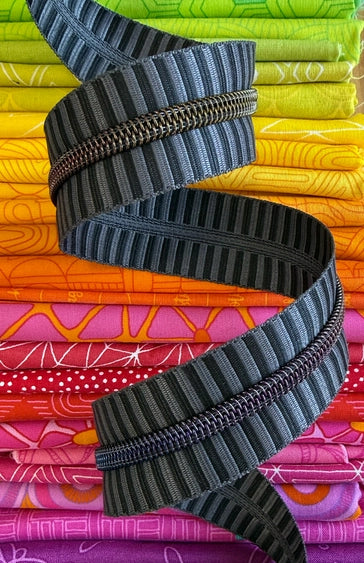 Sassafras Lane Zipper Tape with  dark rainbow teeth 3yd