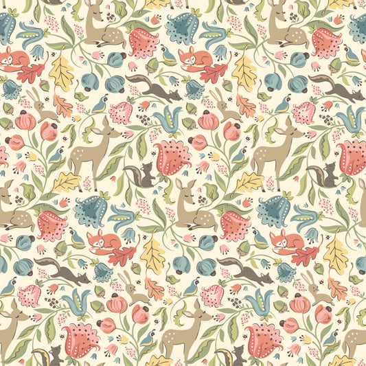 Wildwood Dwellings by Poppie Cotton - Deer Meadow Cream image 0