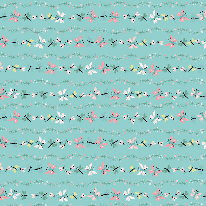 Finding Wonder by Poppie Cotton - Bugs & Butterflies Blue image 0