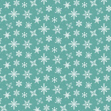 Prairie Christmas by Poppie Cotton - Snowfall Teal image 0