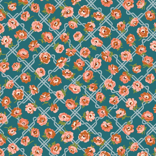 Liberty Floral Nostalgia - Rosemary Blooms Teal image 0