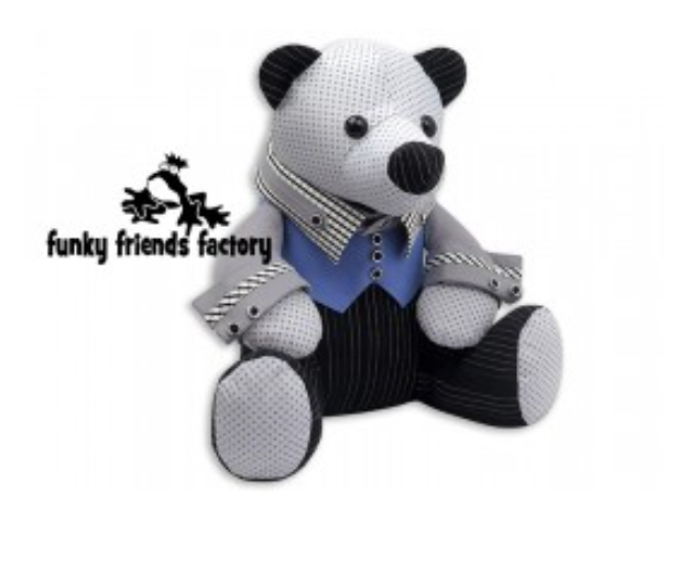 Buttons The Best Dressed Teddy Bear - Funky Friends Factory Pattern image 1