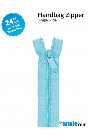 24" Handbag Zippers Single Slide From ByAnnie - Parrot Blue image