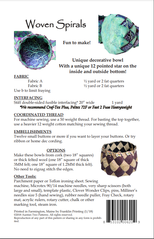 Aunties Two Woven Spirals Bowl Pattern image 1