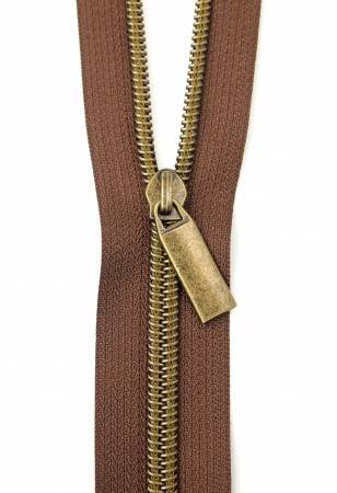 Sallie Tomato 3yd Zipper - Brown/Antique image 0