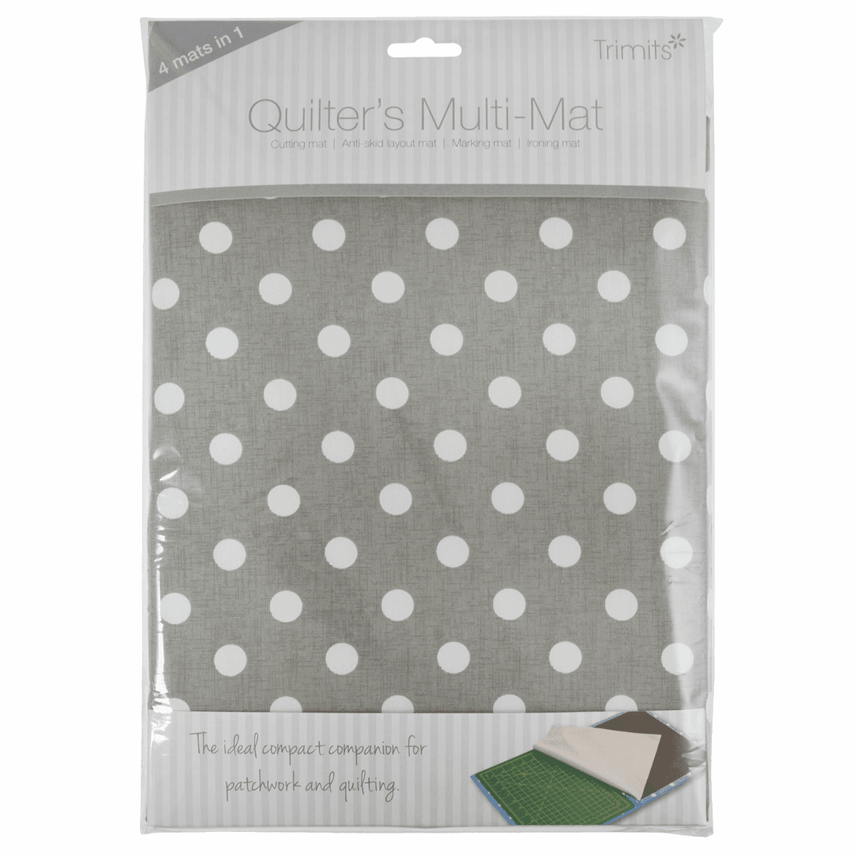 Quilters Multi-Mat: A4 (30 x 24cm): Grey Linen Polka Dot image 0